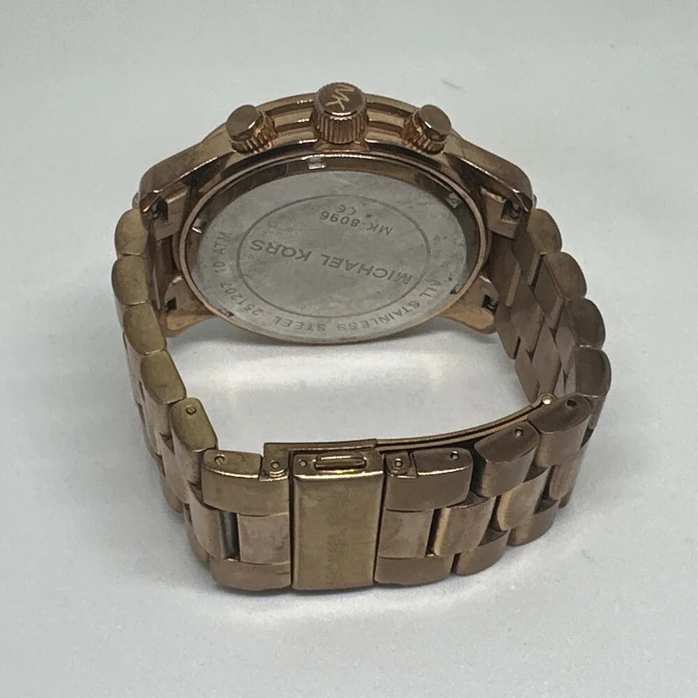 Michael Kors Runway MK8096 Men's Rose Gold Analog Dial Chronograph Watch HME661